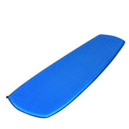 Professional title: "Green Inflatable Sleeping Pad with Convenient Carrying Bag"