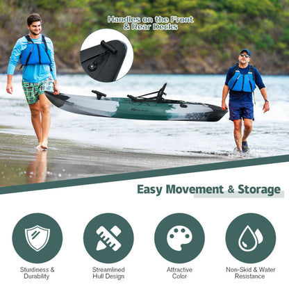 Professional title: ```Sit-On-Top Fishing Kayak Boat with Rod Holders and Paddle - Gray```