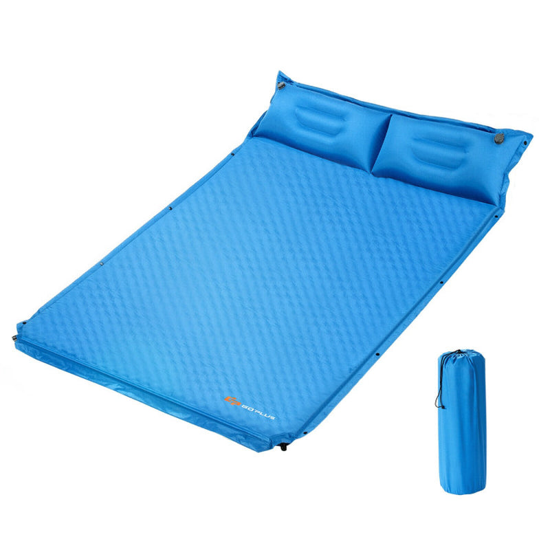 Professional title: "Self-Inflating Camping Outdoor Sleeping Mat with Pillows and Storage Bag"