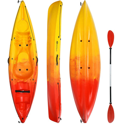 Professional title: "Yellow Single Sit-On-Top Kayak with Detachable Aluminum Paddle"