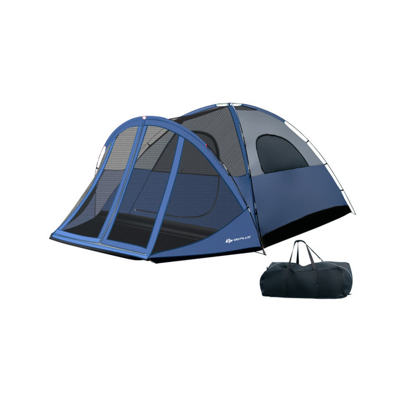 Professional title: "Spacious 6-Person Camping Dome Tent with Screen Room Porch and Detachable Rainfly"