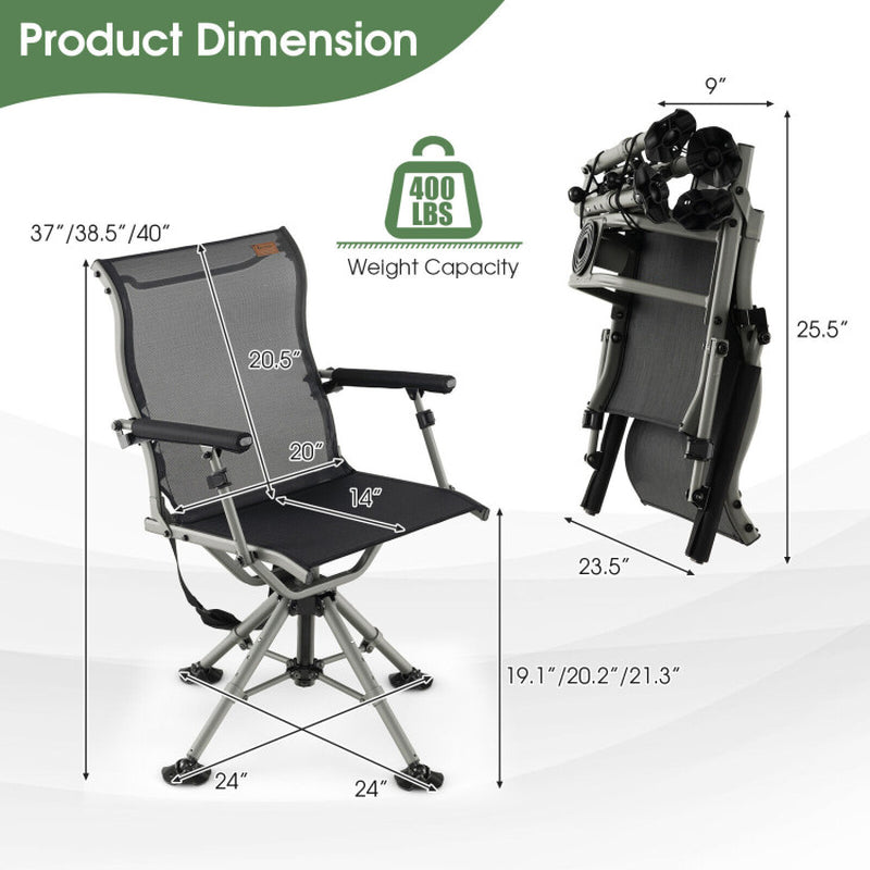 Professional title: "Black 360 Degree Silent Swivel Hunting Chair"