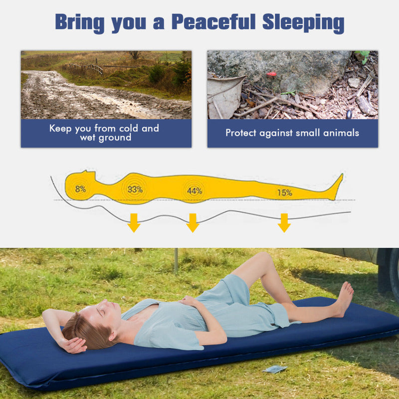 Professional title: "Portable Lightweight Self-Inflating Folding Foam Sleeping Cot with Storage Bag in Green"