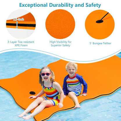 Professional title: "Orange 3-Layer Tear-Resistant Foam Floating Pad for Relaxation"