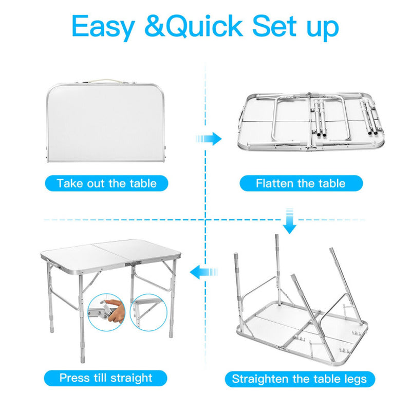 Professional title: "Portable Aluminum Folding Camping Table with Adjustable Height for Outdoor and Indoor Use"