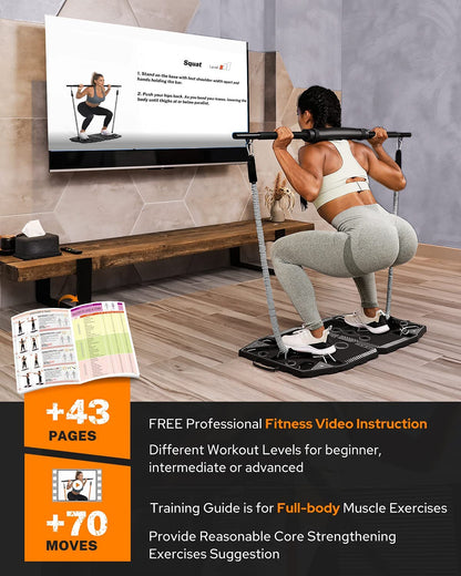 Professional title: " Portable Home Gym Workout Equipment with 14 Exercise Accessories for Full Body Workouts"