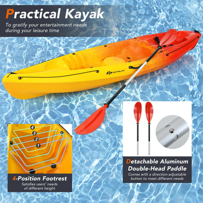 Professional title: "Yellow Single Sit-On-Top Kayak with Detachable Aluminum Paddle"