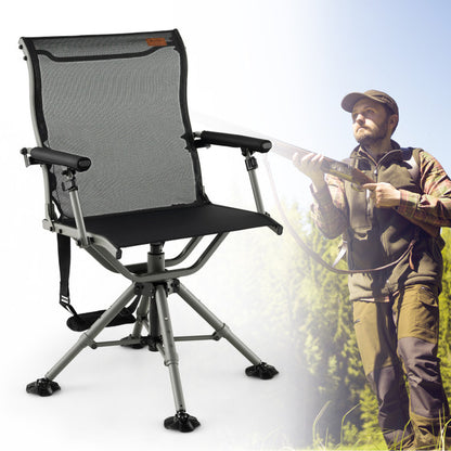 Professional title: "Black 360 Degree Silent Swivel Hunting Chair"