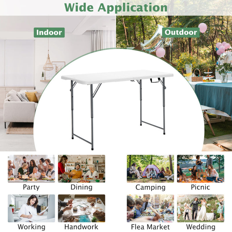 Adjustable Folding Table with 3 Height Levels