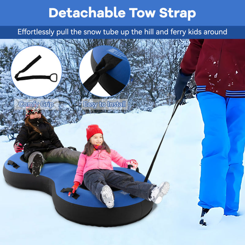 Professional title: "80-Inch Inflatable Snow Sled for Two Persons, Suitable for Kids and Adults - Red"