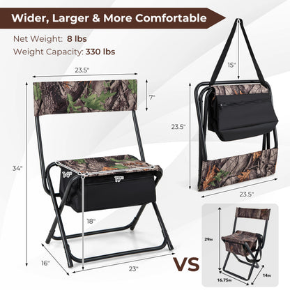 Professional title: ```Portable Patio Chair with Backrest and Storage Pocket for Outdoor Activities```