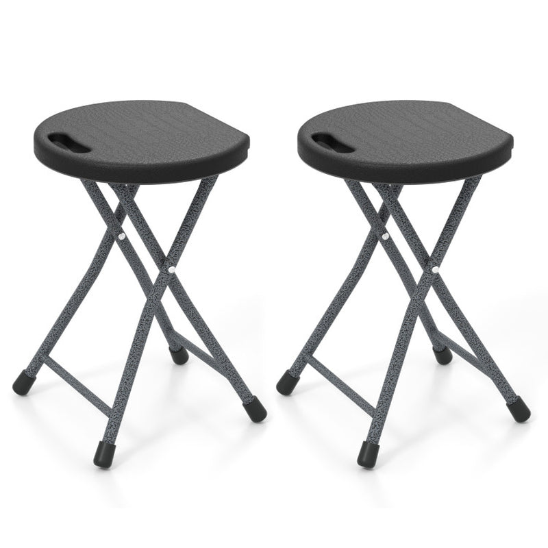 Professional title: "Set of 2 Folding Stools with Integrated Handles for Adults"