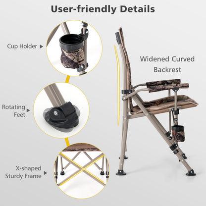 Professional title: "Durable Portable Camping Chair with 400 lb Metal Frame and Non-Slip Feet"