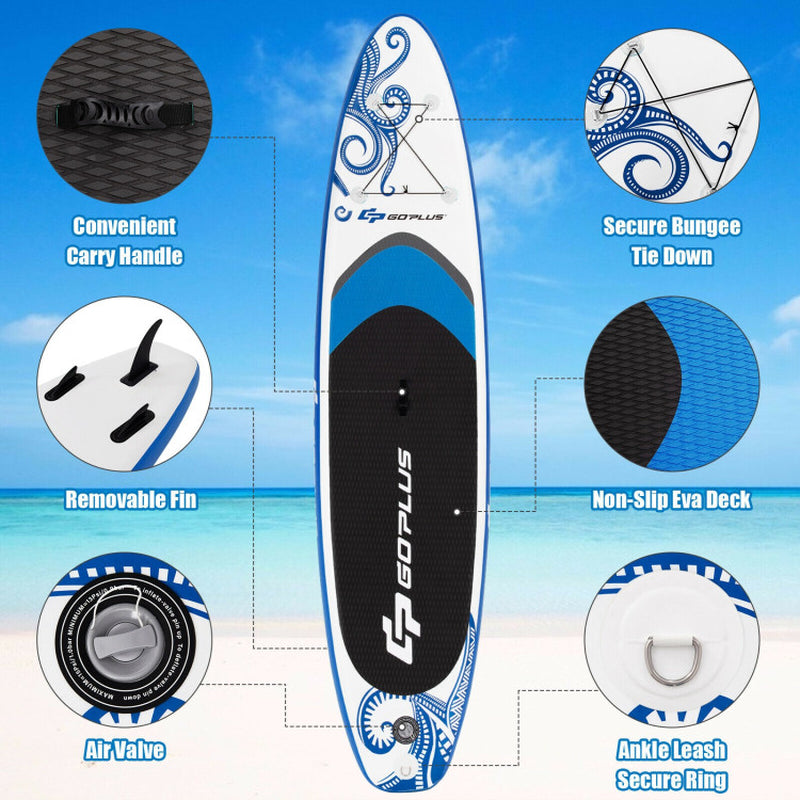 Professional title: "10.6-Foot Inflatable Stand-Up Paddle Board with Carry Bag"