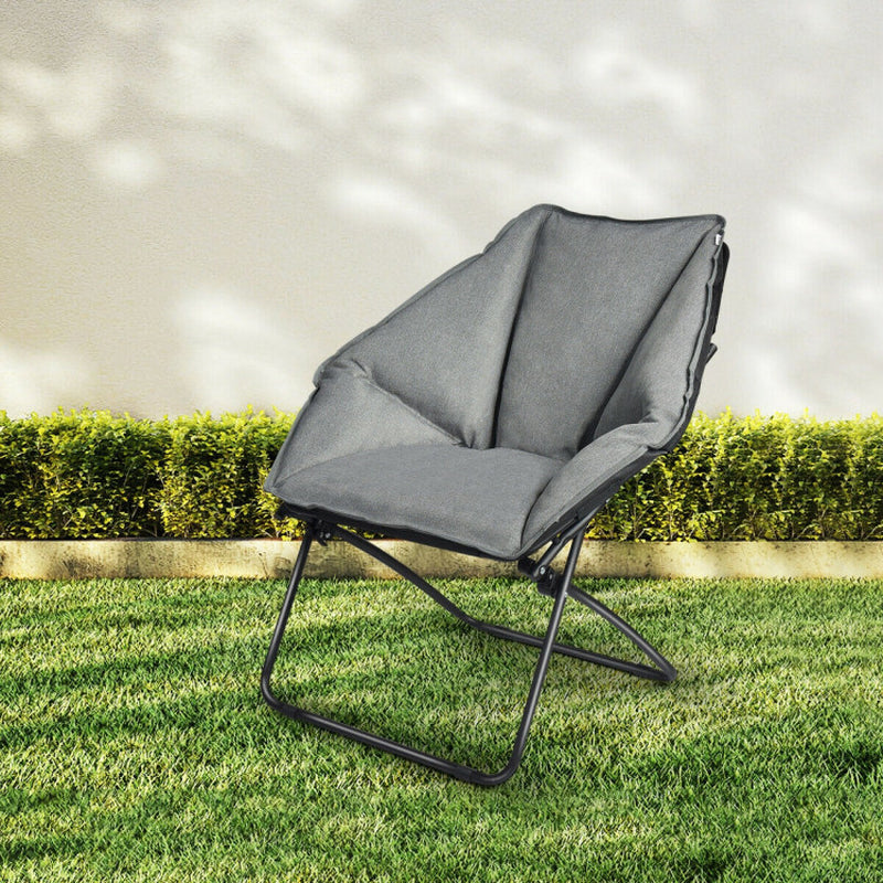 Professional title: ```Durable Oversized Folding Camping Chair with Robust Iron Frame```