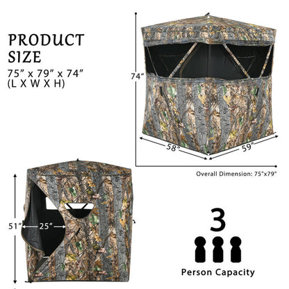 Professional title: "Portable 3-Person Tent with Surround View and Sliding Mesh Window"