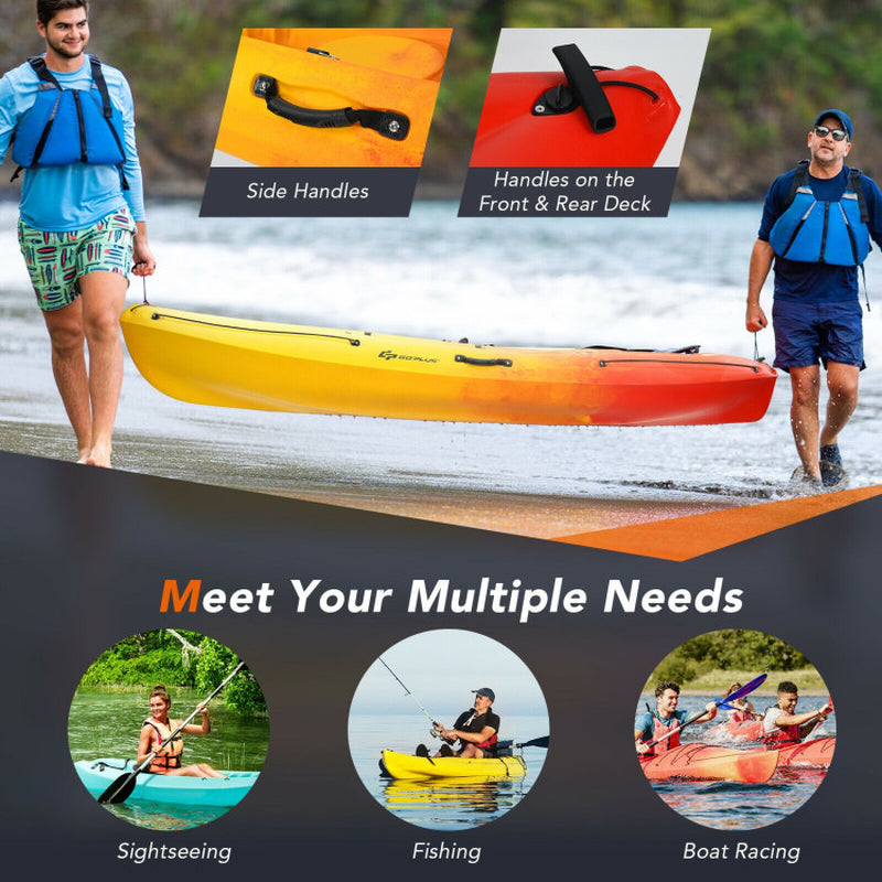 Professional title: "Yellow Single Sit-On-Top Kayak with Detachable Aluminum Paddle"