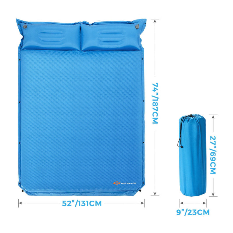 Professional title: "Self-Inflating Camping Outdoor Sleeping Mat with Pillows and Storage Bag"