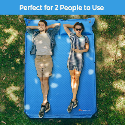 Professional title: "Self-Inflating Camping Outdoor Sleeping Mat with Pillows and Storage Bag"