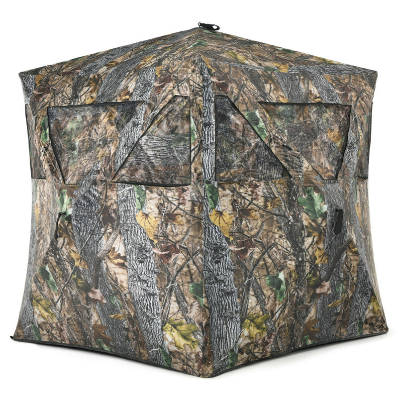 Professional title: "3-Person Portable Ground Hunting Blind with Secure Tie-Downs"