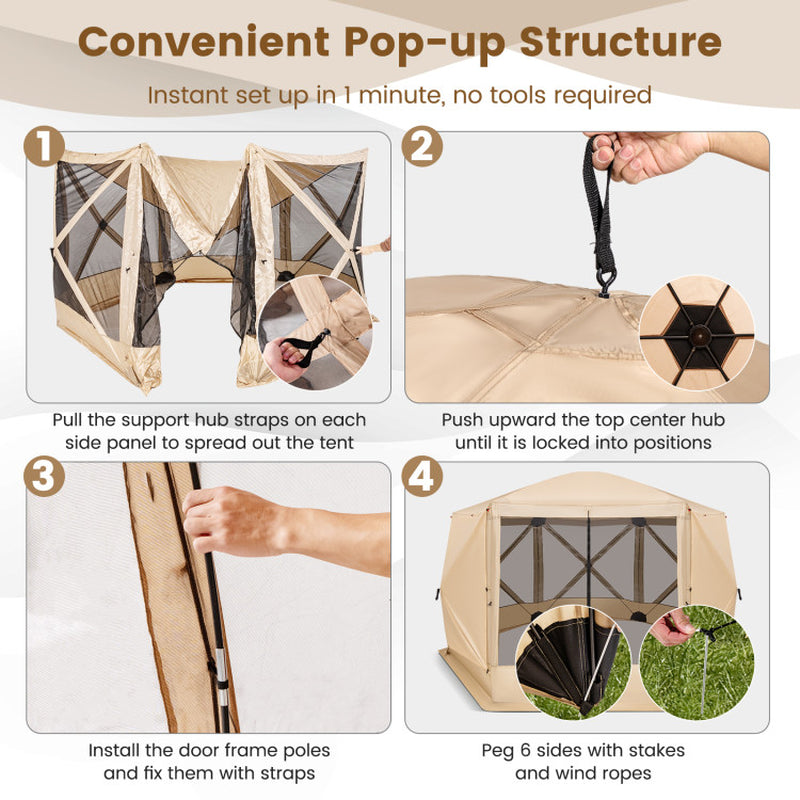 Professional title: "Portable 11.5 X 11.5 FT Green Pop-Up Screen House Tent with Carrying Bag"