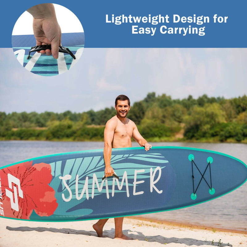 Professional title: "10-Foot Inflatable Stand-Up Paddle Board Set with Backpack, Leash, and Aluminum Paddle"