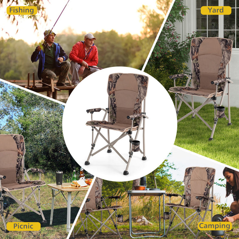 Professional title: "Durable Portable Camping Chair with 400 lb Metal Frame and Non-Slip Feet"