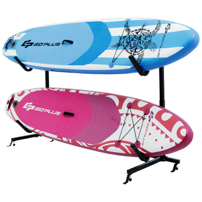 Professional rewrite: ```Dual Kayak Storage Rack with Adjustable Height - Freestanding```