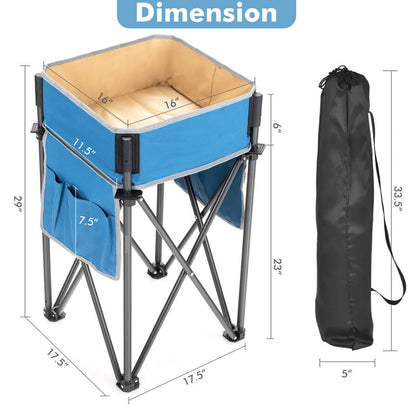 Professional title: "Set of 2 Folding Camping Tables with Spacious Storage Sink Ideal for Picnics"