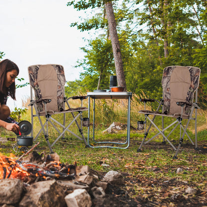 Professional title: "Durable Portable Camping Chair with 400 lb Metal Frame and Non-Slip Feet"