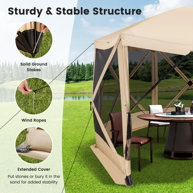 Professional title: "Portable 11.5 X 11.5 FT Green Pop-Up Screen House Tent with Carrying Bag"