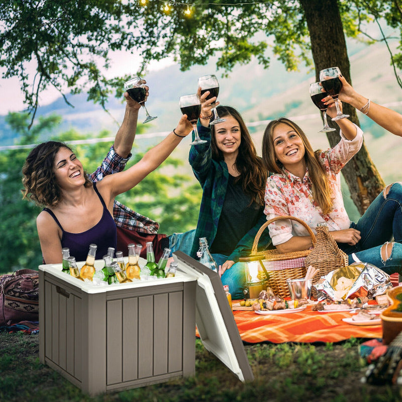 Professional title: "10-Gallon 4-In-1 Storage Cooler for Picnics and Outdoor Activities in Brown"