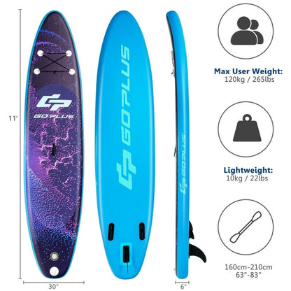 Professional title: "11-Foot Inflatable Stand-Up Paddle Board Surfboard Set with Bag, Aluminum Paddle, and Pump"