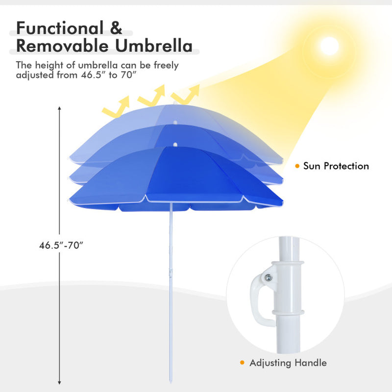 Professional title: "Gray Portable Folding Picinic Double Chair with Umbrella"