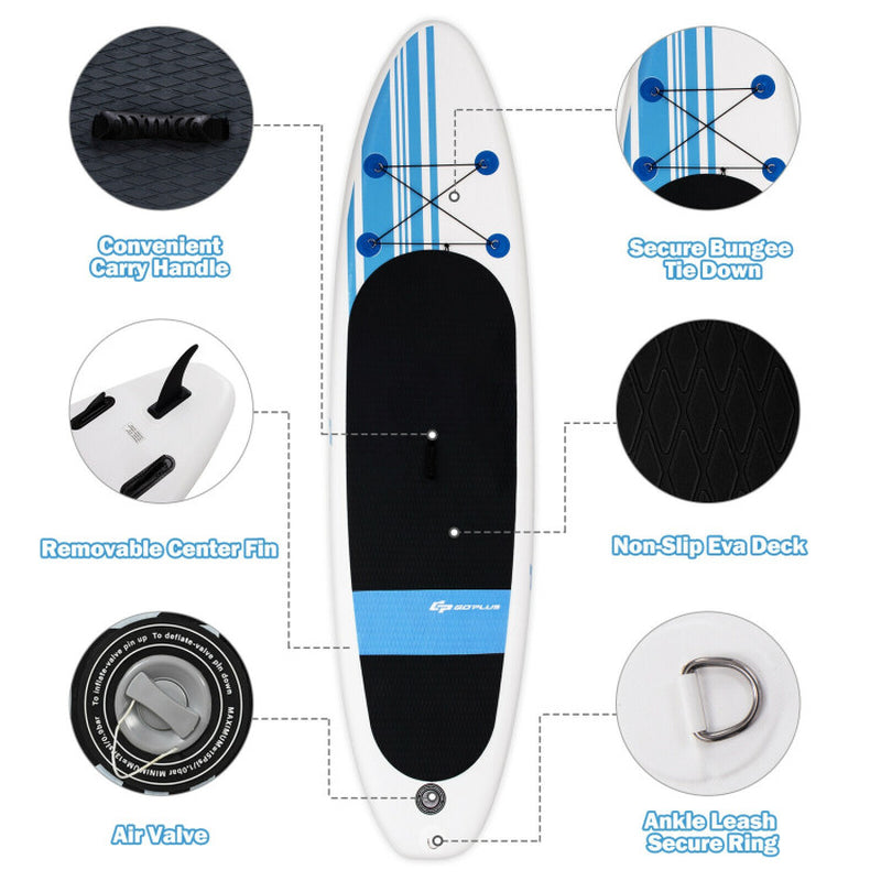 Professional title: "10-Foot Inflatable Stand-Up Paddle Board Set with Carrying Bag"