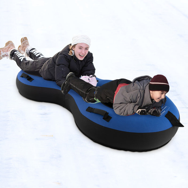 Professional title: "80-Inch Inflatable Snow Sled for Two Persons, Suitable for Kids and Adults - Red"