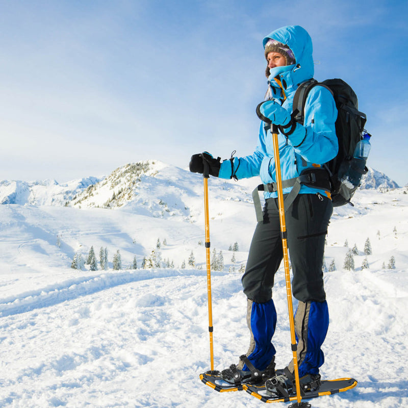 Professional title: "21-Inch Lightweight Terrain Snowshoes with 4-in-1 Flexible Pivot System"