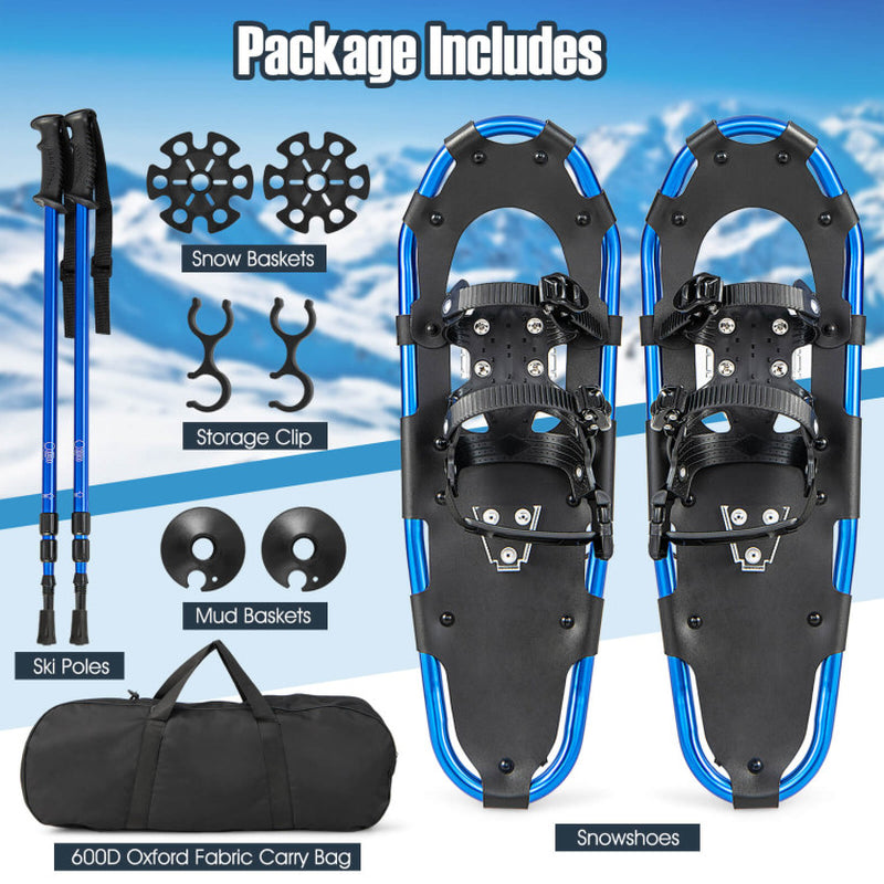 Professional rewrite: "Lightweight Terrain Snowshoes with Flexible Pivot System - Available in 21, 25, and 30 Inch Options"