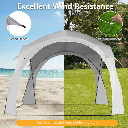 Professional title: "Portable 11 x 11 Feet Patio Sun Shade Shelter Canopy Tent with UPF 50+ Protection for Outdoor Beach Activities - White"