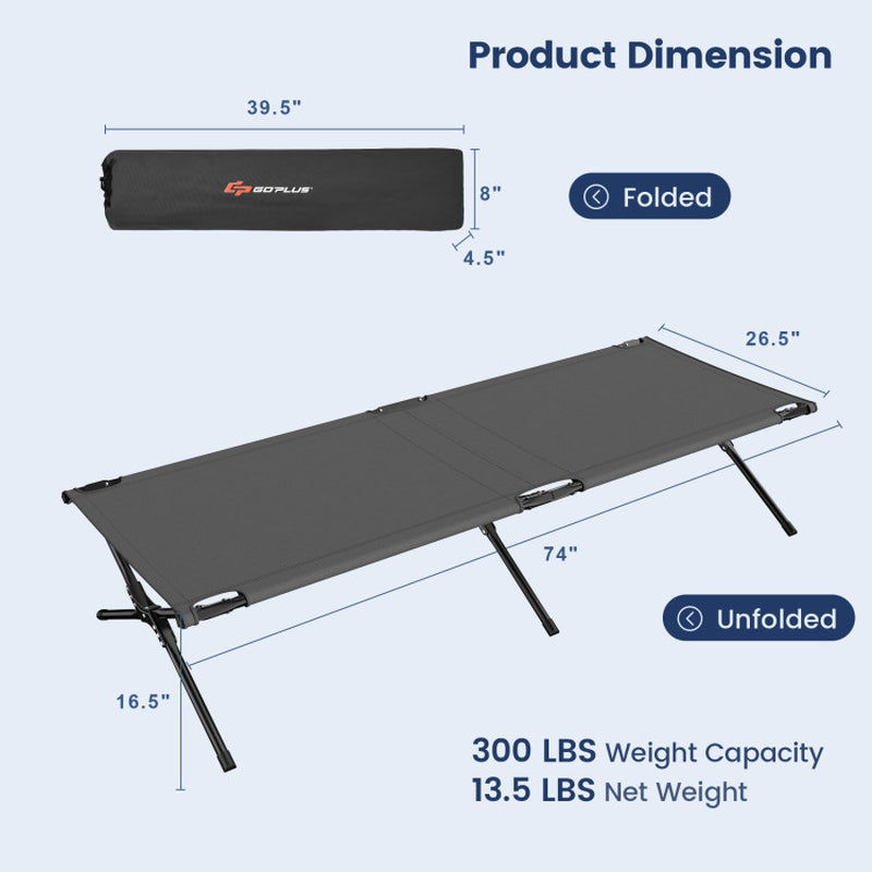 Professional title: ```Blue Folding Camping Cot for Adults and Kids```