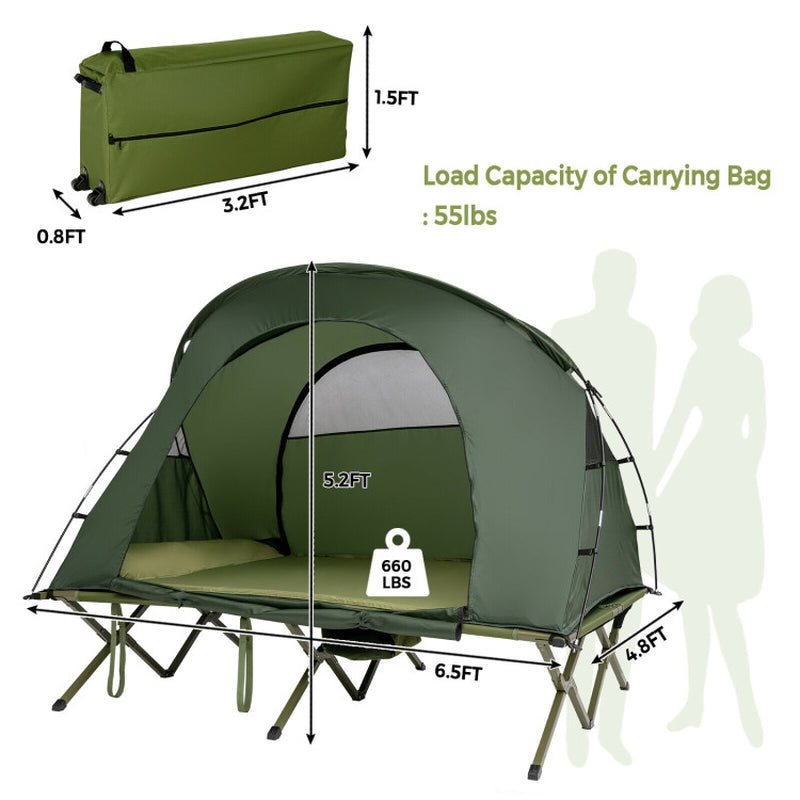 Professional title: "Gray 2-Person Outdoor Camping Tent with External Cover"