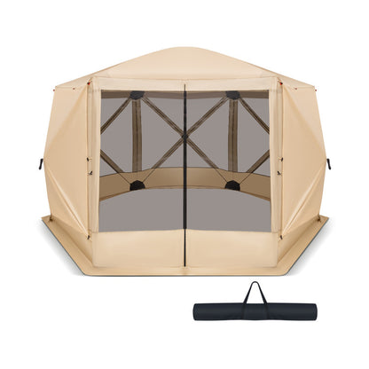 Professional title: "Portable 11.5 X 11.5 FT Green Pop-Up Screen House Tent with Carrying Bag"