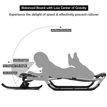 Professional title: "Snow Racer Sled with Enhanced Grip Handles and Comfortable Mesh Seat"