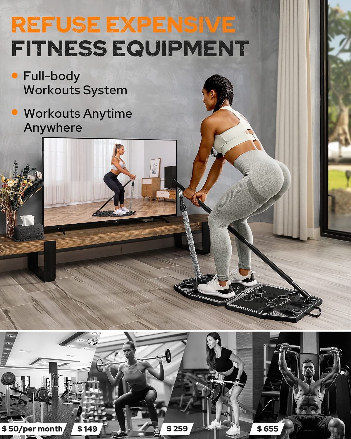 Professional title: " Portable Home Gym Workout Equipment with 14 Exercise Accessories for Full Body Workouts"