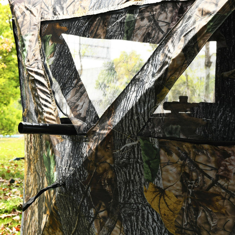 Professional title: "3-Person Portable Ground Hunting Blind with Secure Tie-Downs"