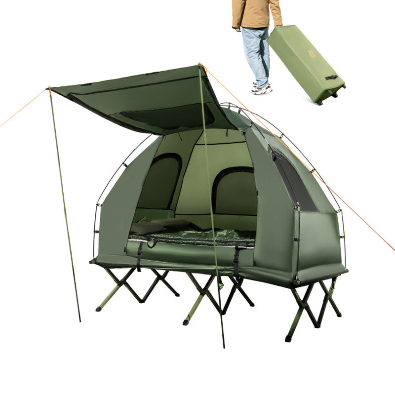 Professional title: "5-in-1 Outdoor Camping Tent Cot for 2 People with Air Mattress and Sleeping Bag"