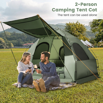 Professional title: "5-in-1 Outdoor Camping Tent Cot for 2 People with Air Mattress and Sleeping Bag"