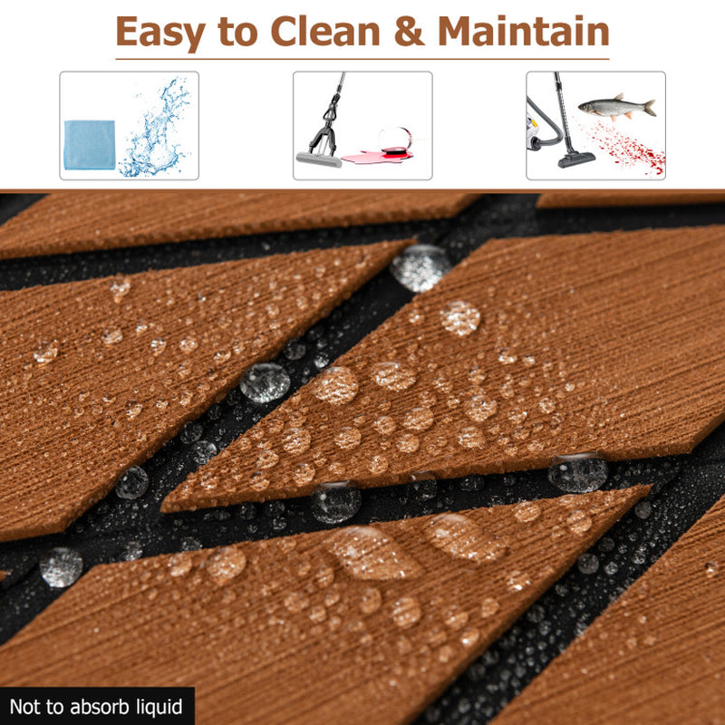 Professional title: "Brown EVA Foam Boat Decking Sheet with Diamond Pattern for Boats and Surfboards"