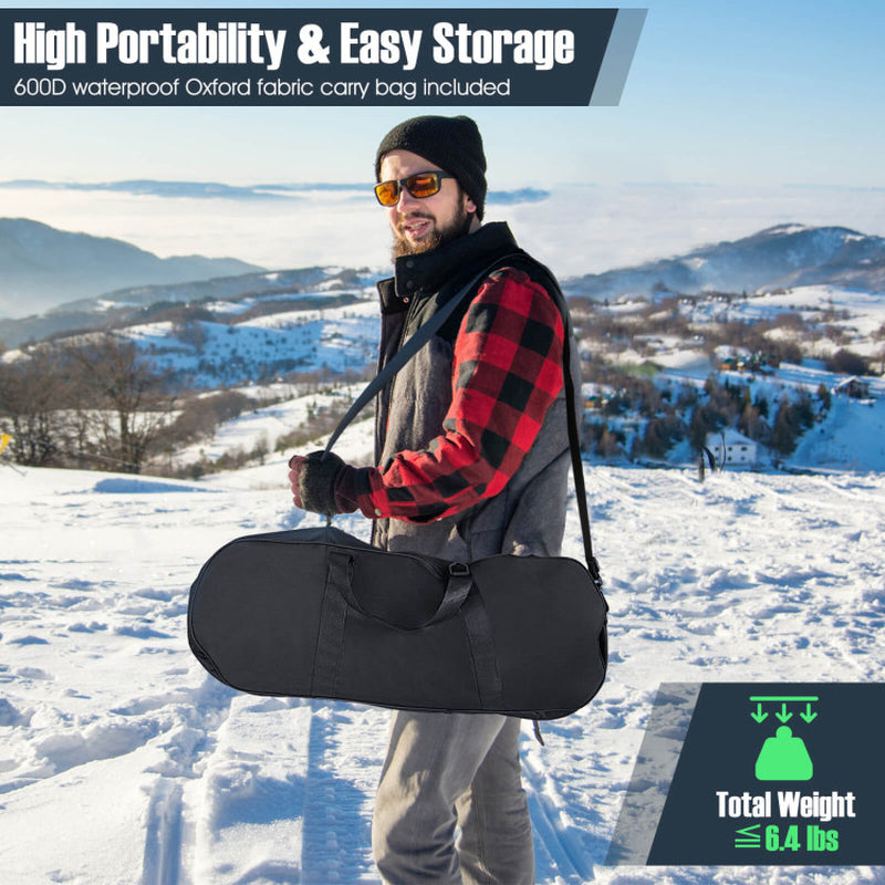 Professional rewrite: "Lightweight Terrain Snowshoes with Flexible Pivot System - Available in 21, 25, and 30 Inch Options"