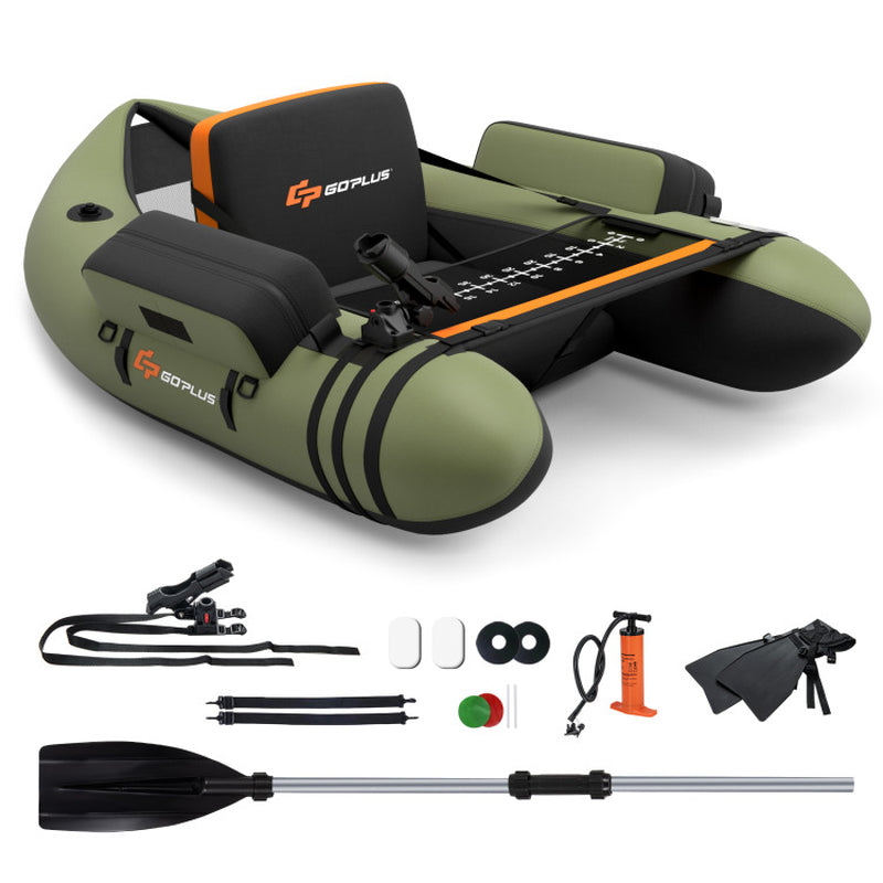 Professional title: ```Adjustable Strap Inflatable Fishing Float with Storage Pockets```